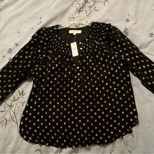 Loft Black with speckled dots Women's Top